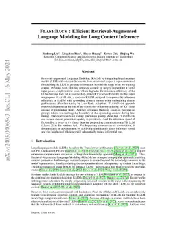 FlashBack:Efficient Retrieval-Augmented Language Modeling for Long Context Inference