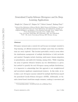 Generalized Cauchy-Schwarz Divergence and Its Deep Learning Applications