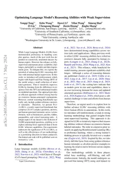 Optimizing Language Model's Reasoning Abilities with Weak Supervision