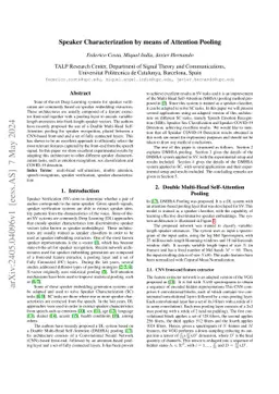 Speaker Characterization by means of Attention Pooling