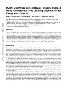 DCNN: Dual Cross-current Neural Networks Realized Using An Interactive
  Deep Learning Discriminator for Fine-grained Objects