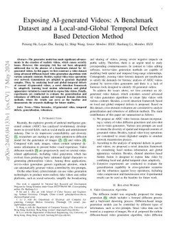 Exposing AI-generated Videos: A Benchmark Dataset and a Local-and-Global
  Temporal Defect Based Detection Method