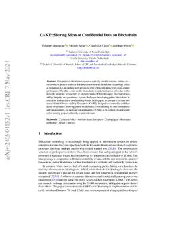 CAKE: Sharing Slices of Confidential Data on Blockchain