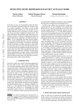 Detecting music deepfakes is easy but actually hard