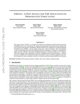 VAEneu: A New Avenue for VAE Application on Probabilistic Forecasting