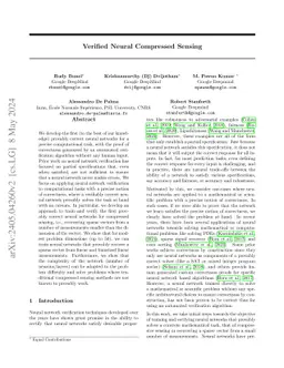 Verified Neural Compressed Sensing