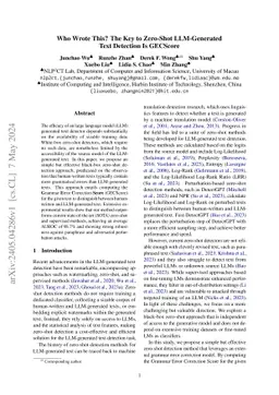 Who Wrote This? The Key to Zero-Shot LLM-Generated Text Detection Is GECScore