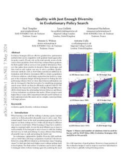 Quality with Just Enough Diversity in Evolutionary Policy Search