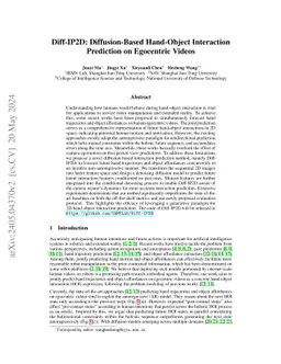 Diff-IP2D: Diffusion-Based Hand-Object Interaction Prediction on Egocentric Videos