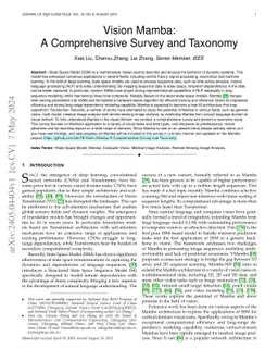 Vision Mamba: A Comprehensive Survey and Taxonomy