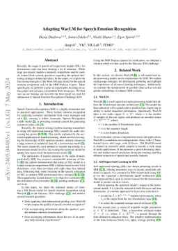 Adapting WavLM for Speech Emotion Recognition