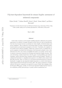 UQ state-dependent framework for seismic fragility assessment of
  industrial components