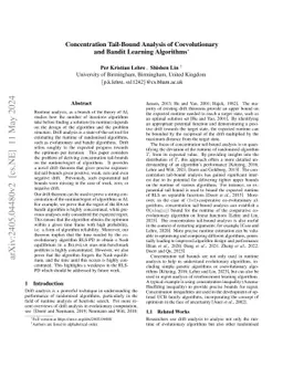 Concentration Tail-Bound Analysis of Coevolutionary and Bandit Learning
  Algorithms
