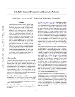 Switchable Decision: Dynamic Neural Generation Networks