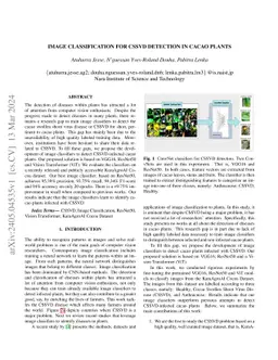 Image Classification for CSSVD Detection in Cacao Plants