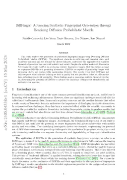 DiffFinger: Advancing Synthetic Fingerprint Generation through Denoising
  Diffusion Probabilistic Models