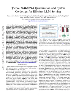 QServe: W4A8KV4 Quantization and System Co-design for Efficient LLM Serving