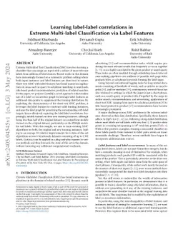 Learning label-label correlations in Extreme Multi-label Classification
  via Label Features