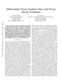 Differentially Private Synthetic Data with Private Density Estimation