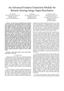 An Advanced Features Extraction Module for Remote Sensing Image
  Super-Resolution