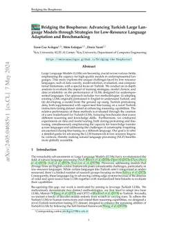 Bridging the Bosphorus: Advancing Turkish Large Language Models through
  Strategies for Low-Resource Language Adaptation and Benchmarking