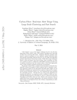 Carbon Filter: Real-time Alert Triage Using Large Scale Clustering and
  Fast Search