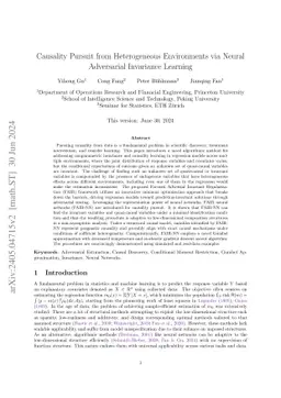 Causality Pursuit from Heterogeneous Environments via Neural Adversarial Invariance Learning