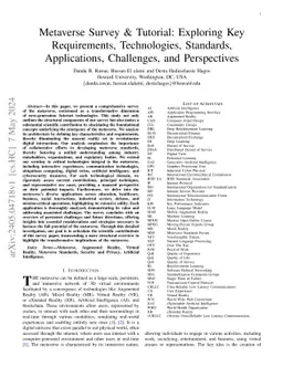 Metaverse Survey & Tutorial: Exploring Key Requirements, Technologies,
  Standards, Applications, Challenges, and Perspectives