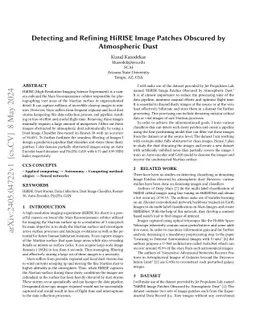 Detecting and Refining HiRISE Image Patches Obscured by Atmospheric Dust