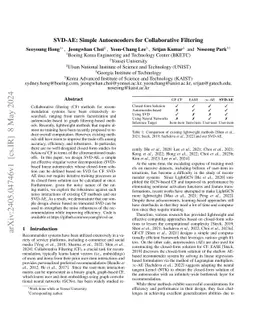 SVD-AE: Simple Autoencoders for Collaborative Filtering