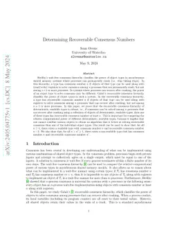 Determining Recoverable Consensus Numbers