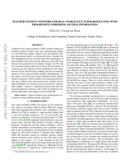Teacher-Student Network for Real-World Face Super-Resolution with
  Progressive Embedding of Edge Information