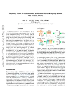 Exploring Vision Transformers for 3D Human Motion-Language Models with
  Motion Patches