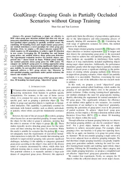 GoalGrasp: Grasping Goals in Partially Occluded Scenarios without Grasp Training