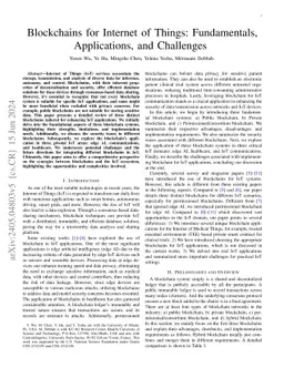 Blockchains for Internet of Things: Fundamentals, Applications, and
  Challenges