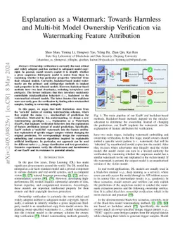 Explanation as a Watermark: Towards Harmless and Multi-bit Model
  Ownership Verification via Watermarking Feature Attribution