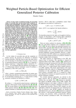Weighted Particle-Based Optimization for Efficient Generalized Posterior
  Calibration