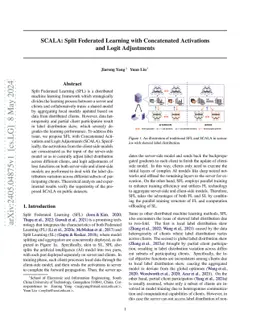 SCALA: Split Federated Learning with Concatenated Activations and Logit Adjustments