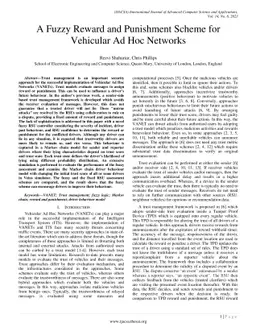 A fuzzy reward and punishment scheme for vehicular ad hoc networks