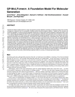 GP-MoLFormer: A Foundation Model For Molecular Generation