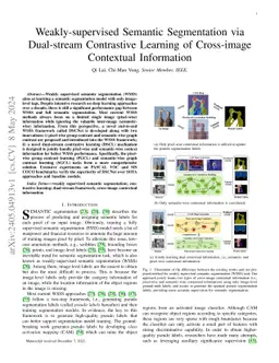 Weakly-supervised Semantic Segmentation via Dual-stream Contrastive
  Learning of Cross-image Contextual Information