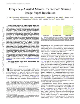 Frequency-Assisted Mamba for Remote Sensing Image Super-Resolution