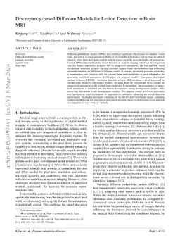 Discrepancy-based Diffusion Models for Lesion Detection in Brain MRI