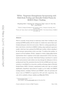 TENet: Targetness Entanglement Incorporating with Multi-Scale Pooling
  and Mutually-Guided Fusion for RGB-E Object Tracking