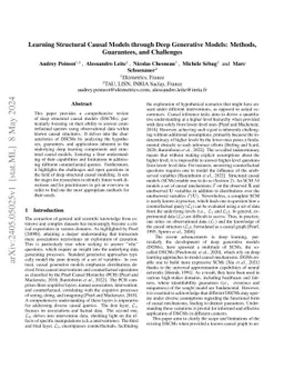 Learning Structural Causal Models through Deep Generative Models:
  Methods, Guarantees, and Challenges