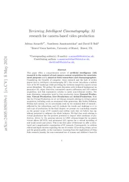 Reviewing Intelligent Cinematography: AI research for camera-based video production