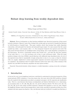 Robust deep learning from weakly dependent data