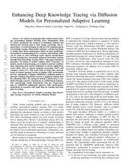 Enhancing Deep Knowledge Tracing via Diffusion Models for Personalized
  Adaptive Learning