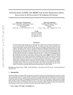 Integrating LSTM and BERT for Long-Sequence Data Analysis in Intelligent
  Tutoring Systems