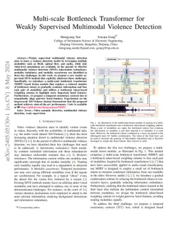 Multi-scale Bottleneck Transformer for Weakly Supervised Multimodal
  Violence Detection